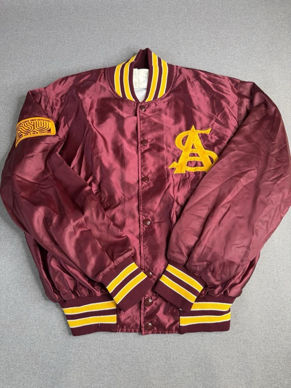 Vintage Delong ASU Devils Arizona State Satin Jacket USA MADE-Large